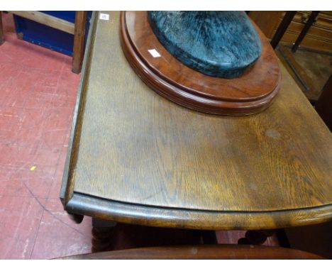 Vintage oak barley twist gate leg dining table