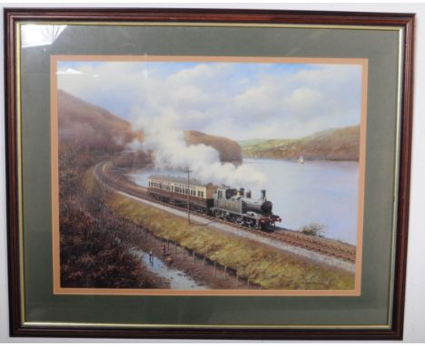 &nbsp;After Don Breckon &ndash; large print of a railway by lake with locomotive and carriages after the original. Together w