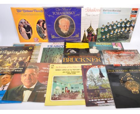 A collection of vintage 20th century long play LP vinyl record albums. Classical genre featuring, The Strauss Family 2659 014