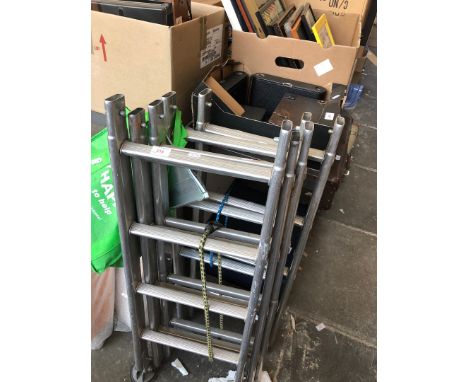 A triple extension ladder ( joints in a green bag ) 