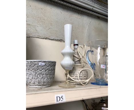 Decanter, glassvase, lamp etc. 