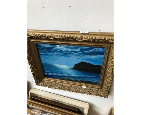 A seascape oil-on-board 
