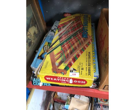 2 boxed games and a Spears weaving loom boxed hobby game 