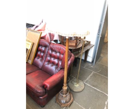 A turned, fluted and carved standard lamp. 