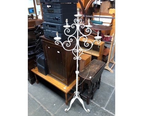 A metal lamp standard. 