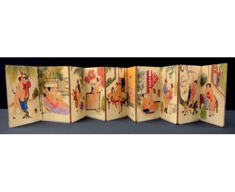 A concertina modern Chinese erotic book, 19cm