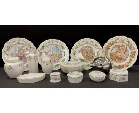 Ceramics - Wedgwood Mirrabel pattern powder bowl, vase, trinket dishes, Brambly Hedge plates, The Snow Ball, Candlelight Supp