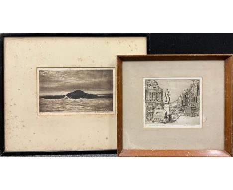 Robert Ellison, by and after, Donegal Square North, engraving, 17cm x 19cm;  another, W. Auld, Off Tiree, print, (2).