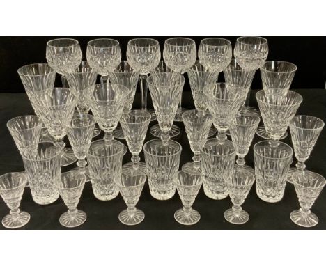 Waterford Crystal Maeve pattern glassware comprised of; six hock glasses, eight wine glasses, three smaller, six sherry glass