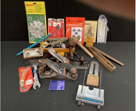 Woodwork and carpentry tools - a Stanley Bailey No. 6 Fore Plane;  Stanley Bailey no. 4 1/2 Bench / smoothing plane;  Stanley