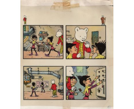 RUPERT BEAR: An original piece of artwork by artist John Harrold, being the original colour drawings (unsigned) for Rupert an