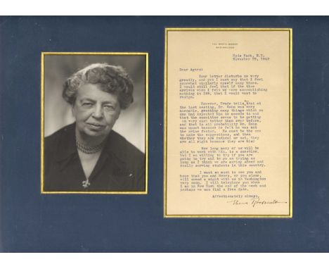  ROOSEVELT ELEANOR: (1884-1962) American Political Leader, wife of Franklin D. Roosevelt. First Lady of the United States 193