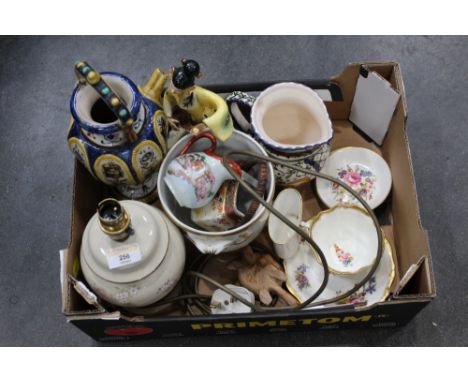Decorative jug, cup and saucer, lamp ornaments etc