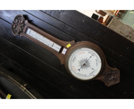 Early 20th century oak barometer