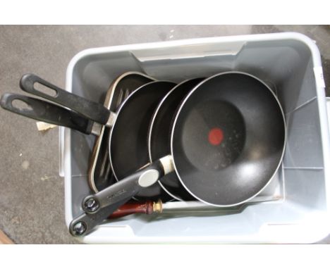 Box of Tefal non-stick frying pans
