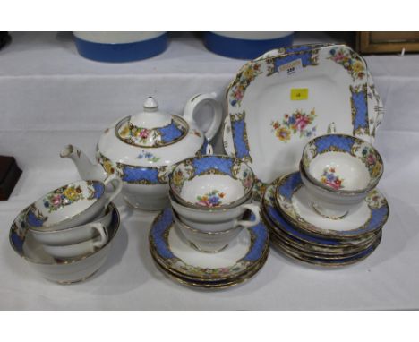 Floral patterned tea set