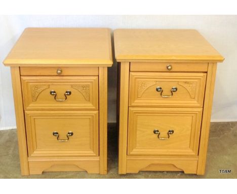 Pair of Light Oak Bedside Cabinets