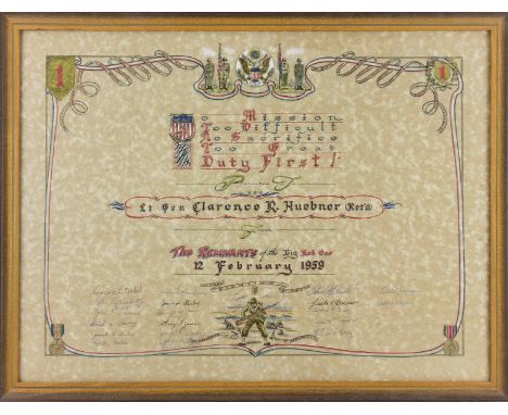 FROM THE ESTATE OF GEN. CLARENCE R. HUEBNER, COMMANDER OF THE 1ST INFANTRY DIVISION IN THE FIRST WAVE AT OMAHA BEACH Fine pai