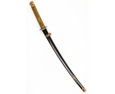 A superbly crafted Japanese Navy sword constructed only with World War II parts, with a blade 28 in. long, overall length 37.