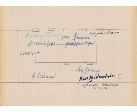 JULY 20 BOMB PLOT SURVIVORS A wonderful schematic diagram of the conference room at the 'Wolfsschanze', or 'Wolf's Lair' wher