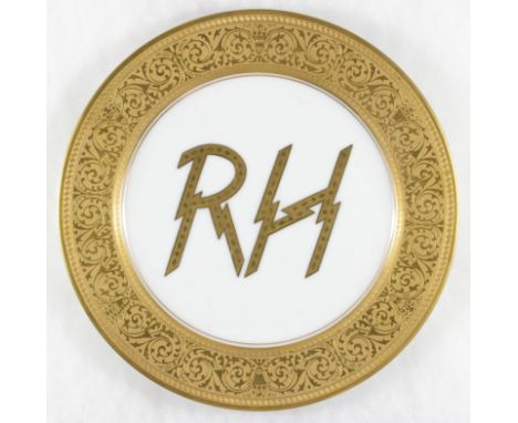 REINHARD HEYDRICH DINNER PLATE An extraordinary relic, a dinner plate once owned and used by REINHARD HEYDRICH (1904-1942), t