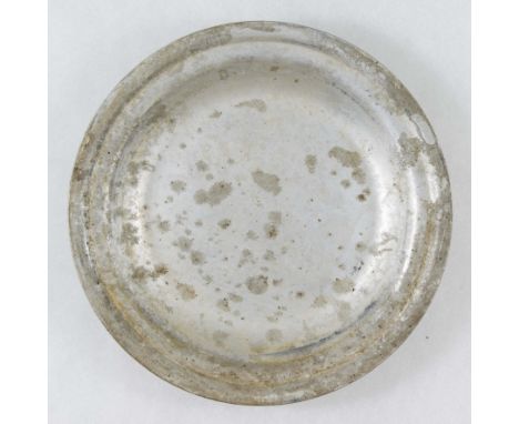 SS KANTINE PLATE FROM BUCHENWALD Aluminum plate from the SS-Kantine at the notorious Buchenwald concentration camp,7.25 in. d