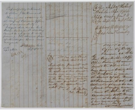 JOSIAH GORGAS AND DABNEY H. MAUREY Pair of signed war-date endorsements on a single document, those of JOSIAH GORGAS (1818-18