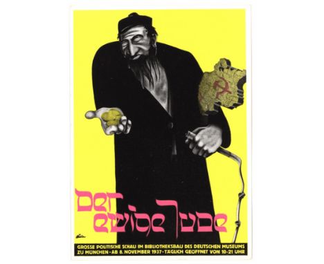 'DER EWIGE JUDE' POSTCARD Vibrant anti-Semitic postcard from the infamous Nazi exhibition ‘The Eternal Jew’ by Joseph Goebbel