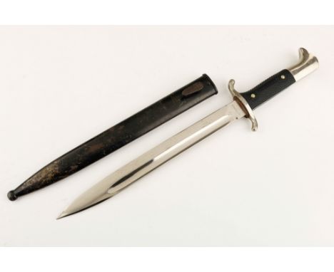 GERMAN FIRE PARADE BAYONET German Fire Parade Bayonet, 12.5 in. long, black checkered grips very tightly secured with two dom