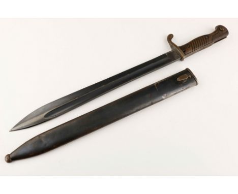 GERMAN 98/05 'BUTCHER BLADE' BAYONET German Army Model 98/05 Butcher Blade Bayonet for Mauser Gewehr 98 Rifle, 19 3/4 in. lon