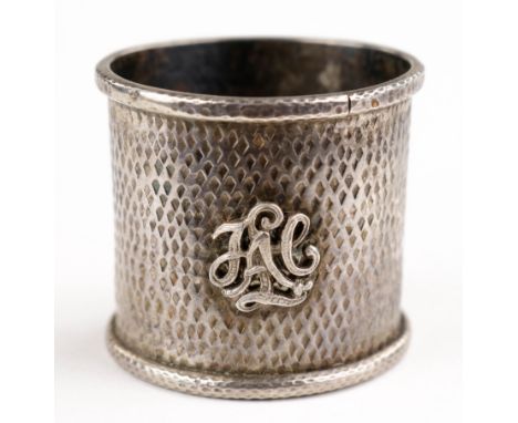 LIEBSTANDARTE ADOLF HITLER NAPKIN RING A Liebstandarte Adolf Hitler (L.A.H.) napkin ring, not hallmarked but likely sterling 