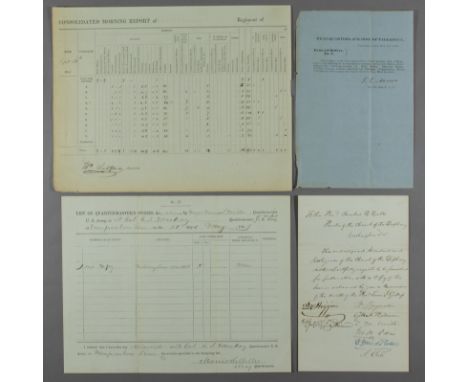 UNION BREVET BRIGADIER GENERALS (9) Fine lot of nine items signed by Union brevet brigadier generals, includes: WILLIAM MAYNA