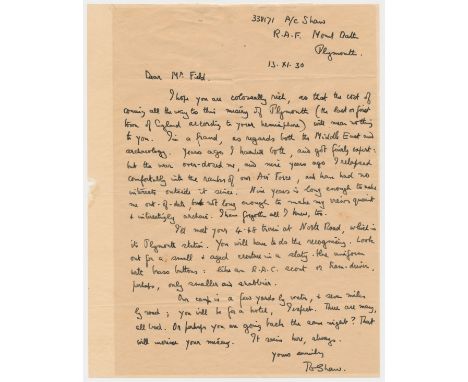 THOMAS E. LAWRENCE (1888 - 1935) 'Lawrence of Arabia', British archaeologist, army officer, diplomat, and writer, who became 