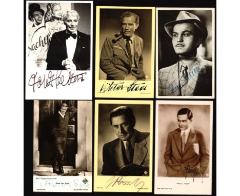 Lot of twelve signatures on 3.5 x 5.5 b/w photo postcards of German actors from the 1920s, 30s, and 40s. Includes: WILLY BIRG