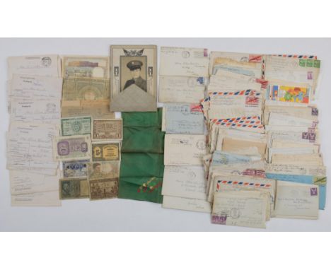 CORRESPONDENCE OF P.O.W. CHESTER BOWLES, CAPTURED AT KASSERINE PASS Large group of correspondence from Pfc. Chester Bowles of