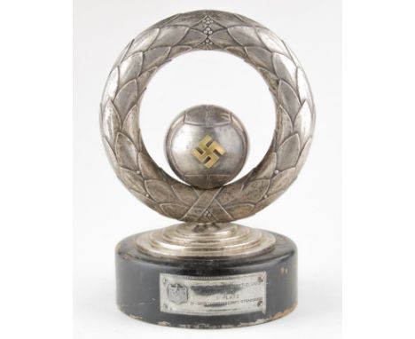 SS STRASSBURG SOCCER TEAM TROPHY A rare and most interesting relic, the 1942 first place Alsace Provincial Championship socce