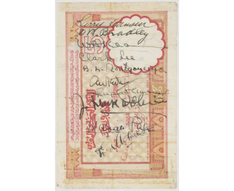'SHORT SNORTER' FROM CHURCHILL'S VISIT TO MALTA A great war-date 'short snorter', a Moroccan five franc note signed on Novemb