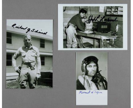 PEARL HARBOR RADAR WARNINGS Lot of three signed photographs of American soldiers associated with the ignored early radar indi