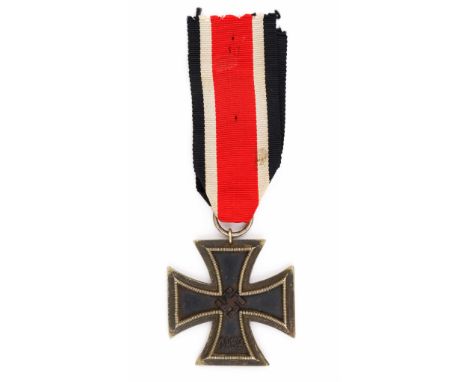 IRON CROSS, SECOND CLASS Iron Cross, 2nd Class, silver frame, the suspension ring marked '38'. Two tips of the left and lower