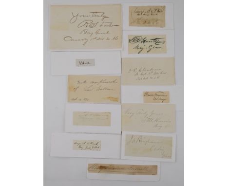 A fine grouping of twelve signatures of the military officers who composed the commission which tried and convicted the consp