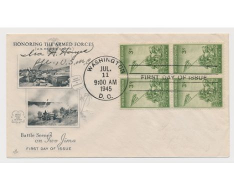 (1923 - 1955) U.S. Marine during World War II, best known as one of the six flag raisers on Iwo Jima. Signed first day postal