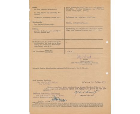(1883 - 1948) Senior Wermacht general, commander of Polish occupation forces who opposed the excesses of the SS against the J