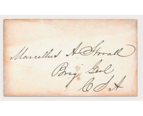 MARCELLUS A. STOVALL (1818 - 1895) Confederate brigadier general. His brigade fought in the Siege of Jackson and the Battle o