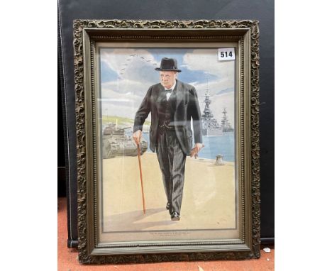 LITHOGRAPHIC PRINT 'THE RIGHT HONORABLE WINSTON S CHURCHILL' AFTER HARRY RILEY