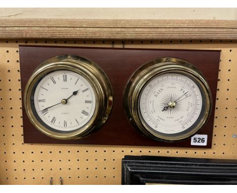 METAMEC QUARTZ SHIP'S TYPE CLOCK AND BAROMETER