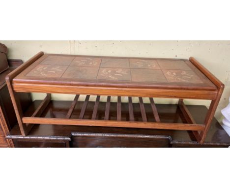 1970S ROSE WOOD TILE TOP COFFEE TABLE