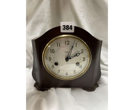 BROWN BAKELITE SMITHS, ENFIELD MANTEL CLOCK