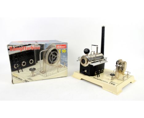 A Wilesco T90 model live steam engine turbine, boxed..    