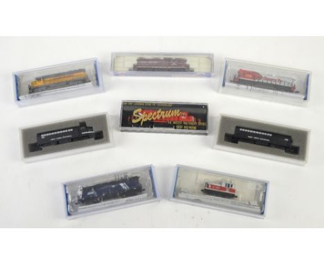 Eight Bachmann/ Life-Like/ Spectrum/E-R Models 'N' scale locomotives, comprising EMD SD40-2 Diesel, Black New York Central 12