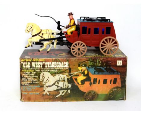 Universal battery operated Old West Stagecoach, boxed, together with other toys including Action Man Sportsman, 1971 G J Hayt